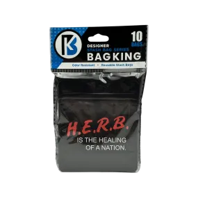 10-Pack Bag King H.E.R.B. Wide Mouth Mylar Bag | 1/8th ounce