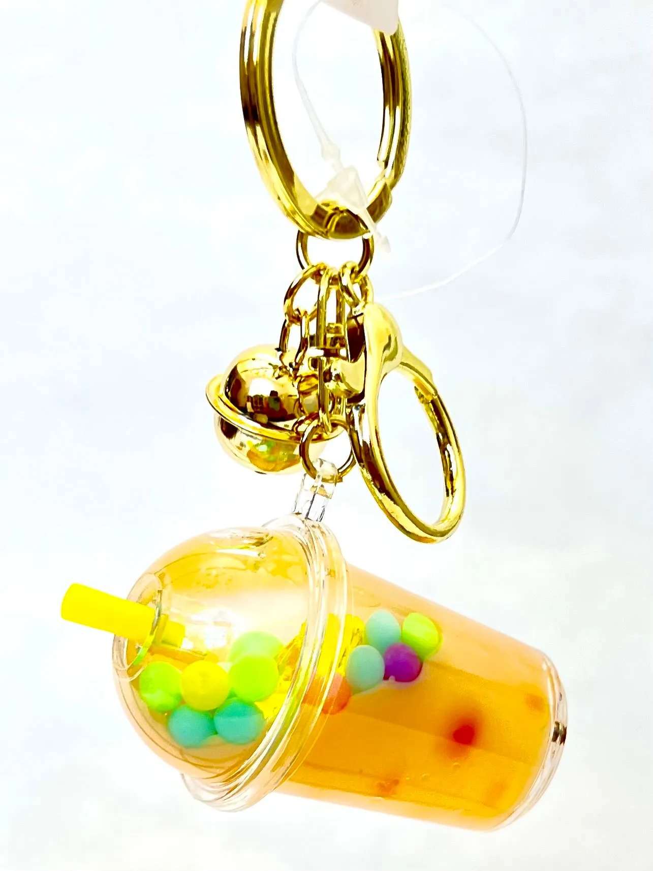 12095 PASTEL ROUND TOP BOBA FLOATY KEY CHARM-12