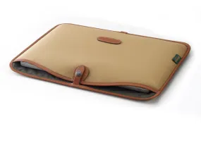 15 inch Laptop Slip - Khaki Canvas / Tan Leather