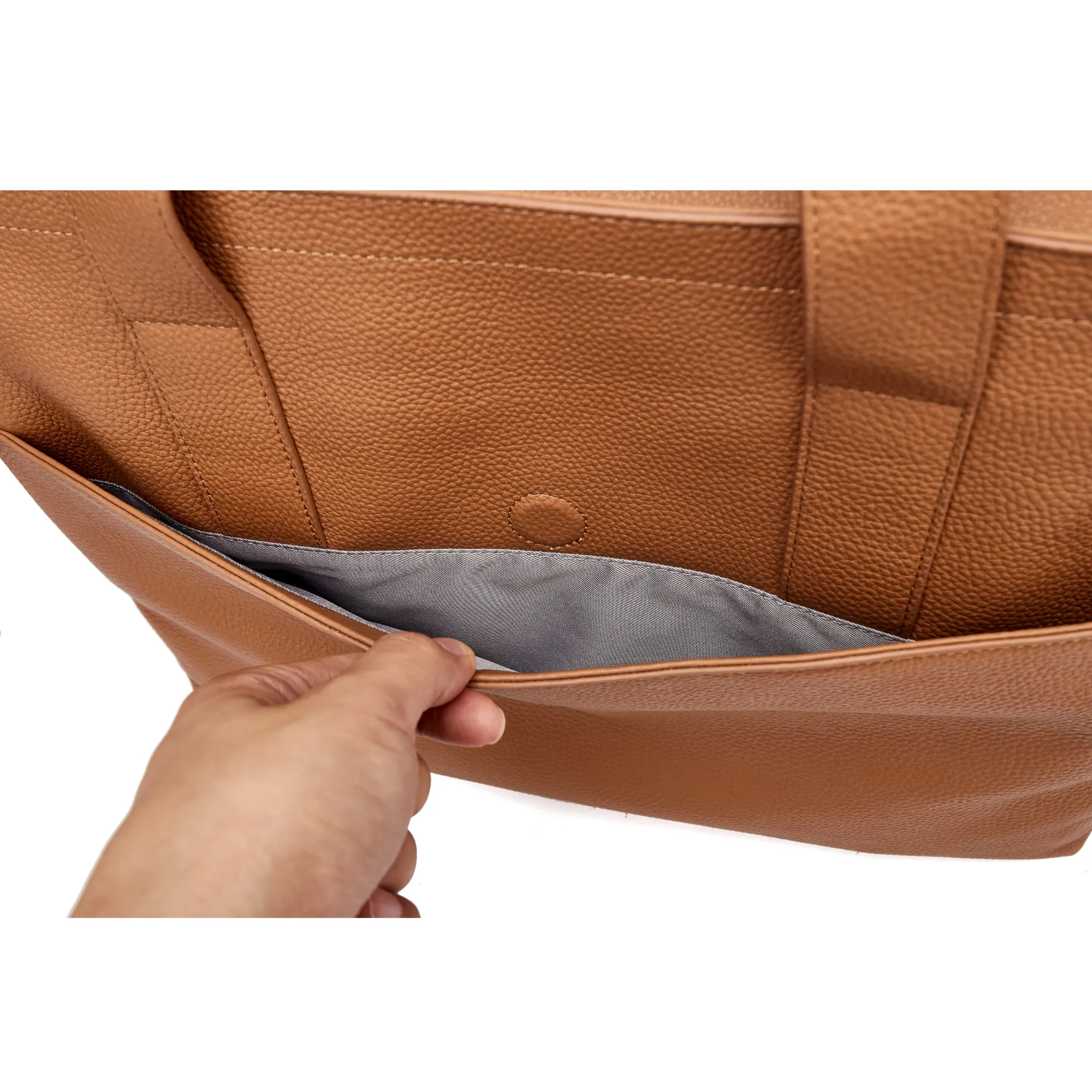 16" Slouchy Leather Laptop Tote | Large Capacity