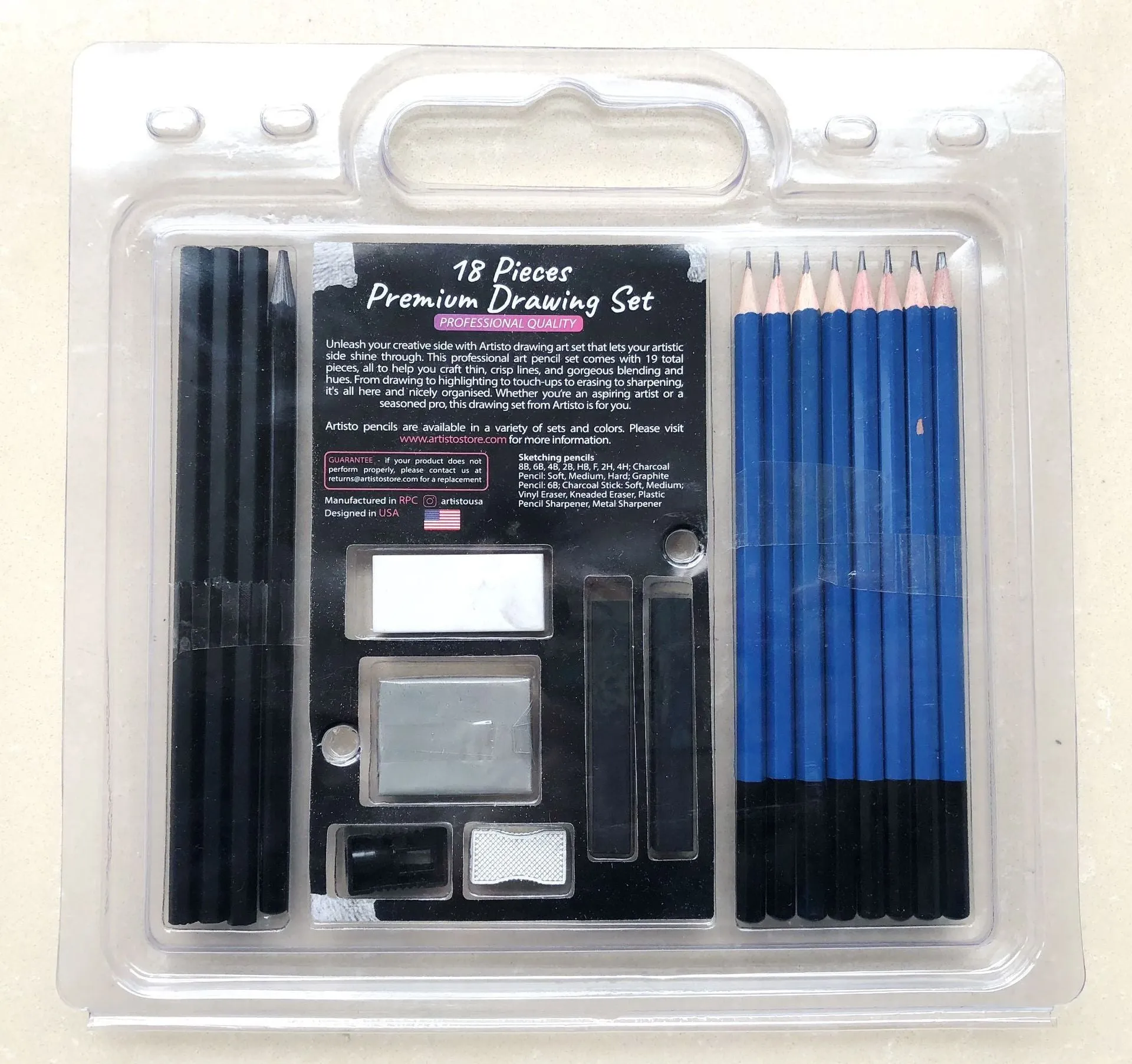 18 Sketch Pencil Set Drawing Tool Kit