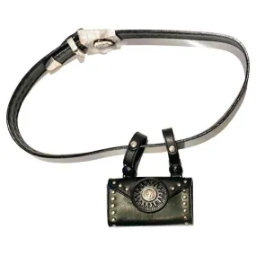 1990s GIANNI VERSACE STUDDED MEDUSA LEATHER MINI BUM BAG BELT