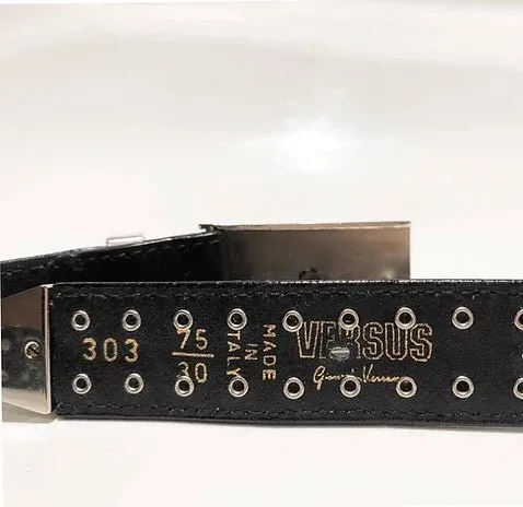 1990s GIANNI VERSACE STUDDED MEDUSA LEATHER MINI BUM BAG BELT