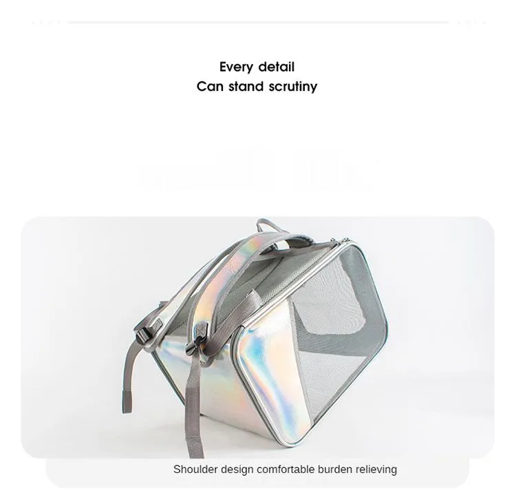 2021 latest outing portable cat bag breathable cat large space transparent cat and dog bag pet backpack laser dog backpack