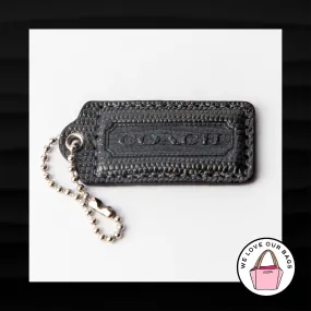 2.25" Med COACH GRAY EMBOSSED PYTHON LEATHER KEY FOB BAG CHARM KEYCHAIN HANG TAG