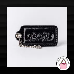 2.25" Medium COACH BLACK PATENT LEATHER KEY FOB BAG CHARM KEYCHAIN HANGTAG TAG