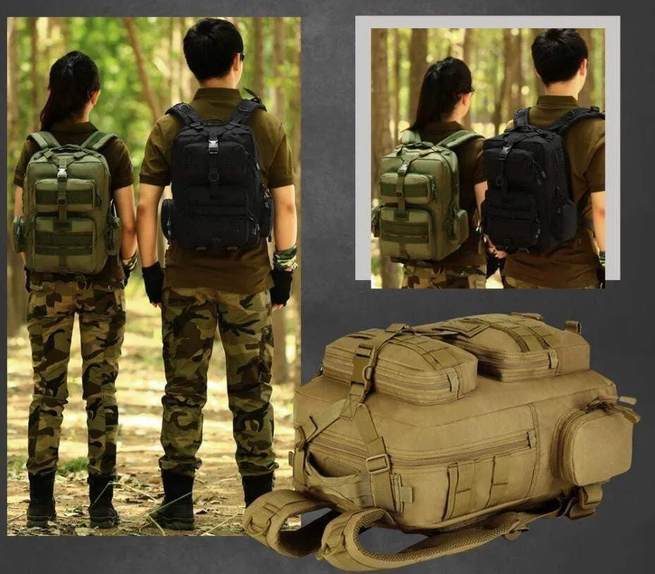 30L Tactical Military Backpack Multi-function Waterproof Nylon Travel Pack Knapsack