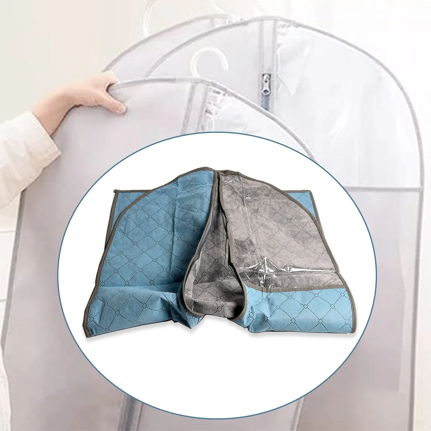 6178 Foldable Non Woven Men's Coat Blazer Suit Cover men's coat blazer cover fold over breathable garment bag suit cover.