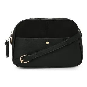 Accessorize London Women'S Faux Leather Black Abby Sling Bag