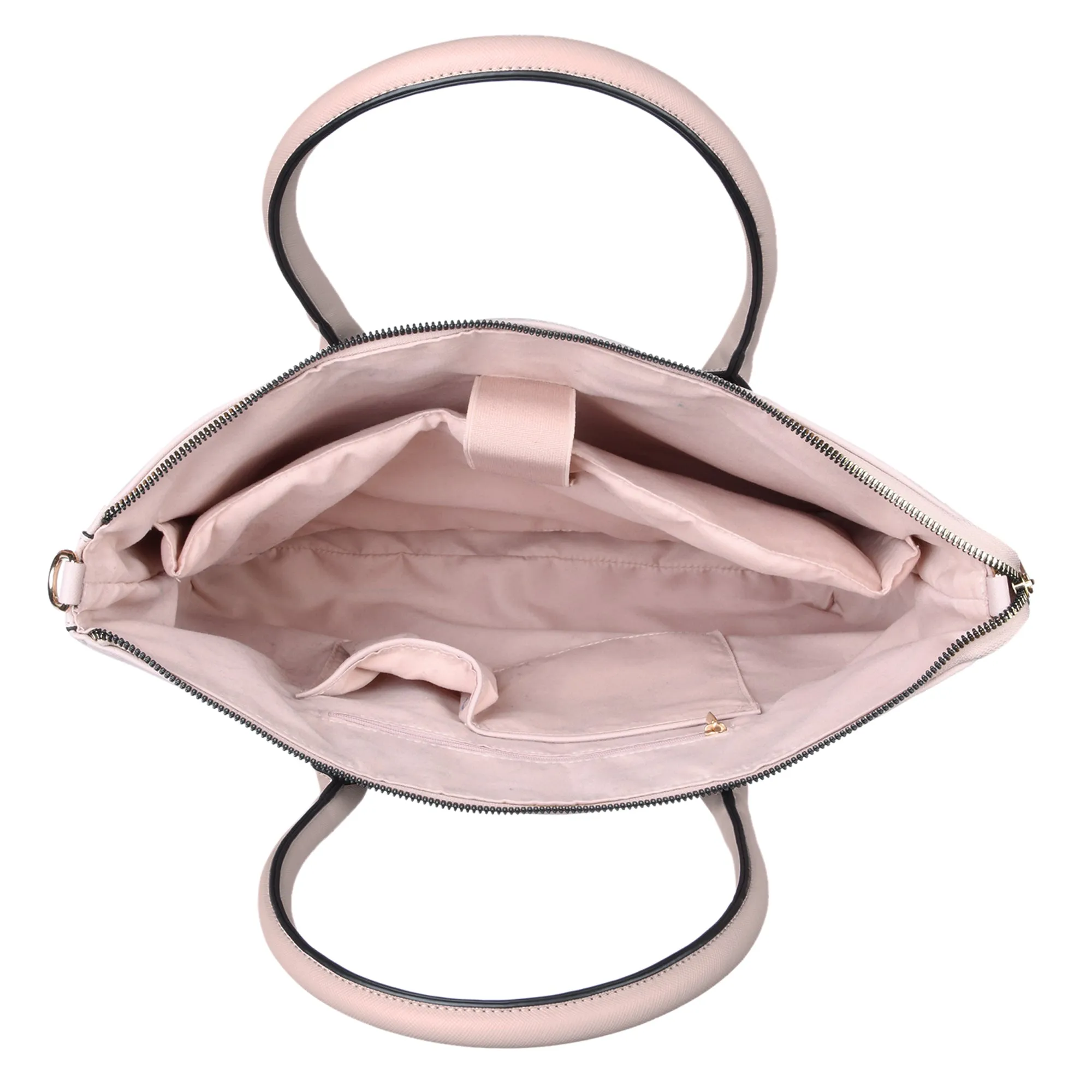 Accessorize London Women's Faux Leather Light Pink Sapphire laptop handheld Bag