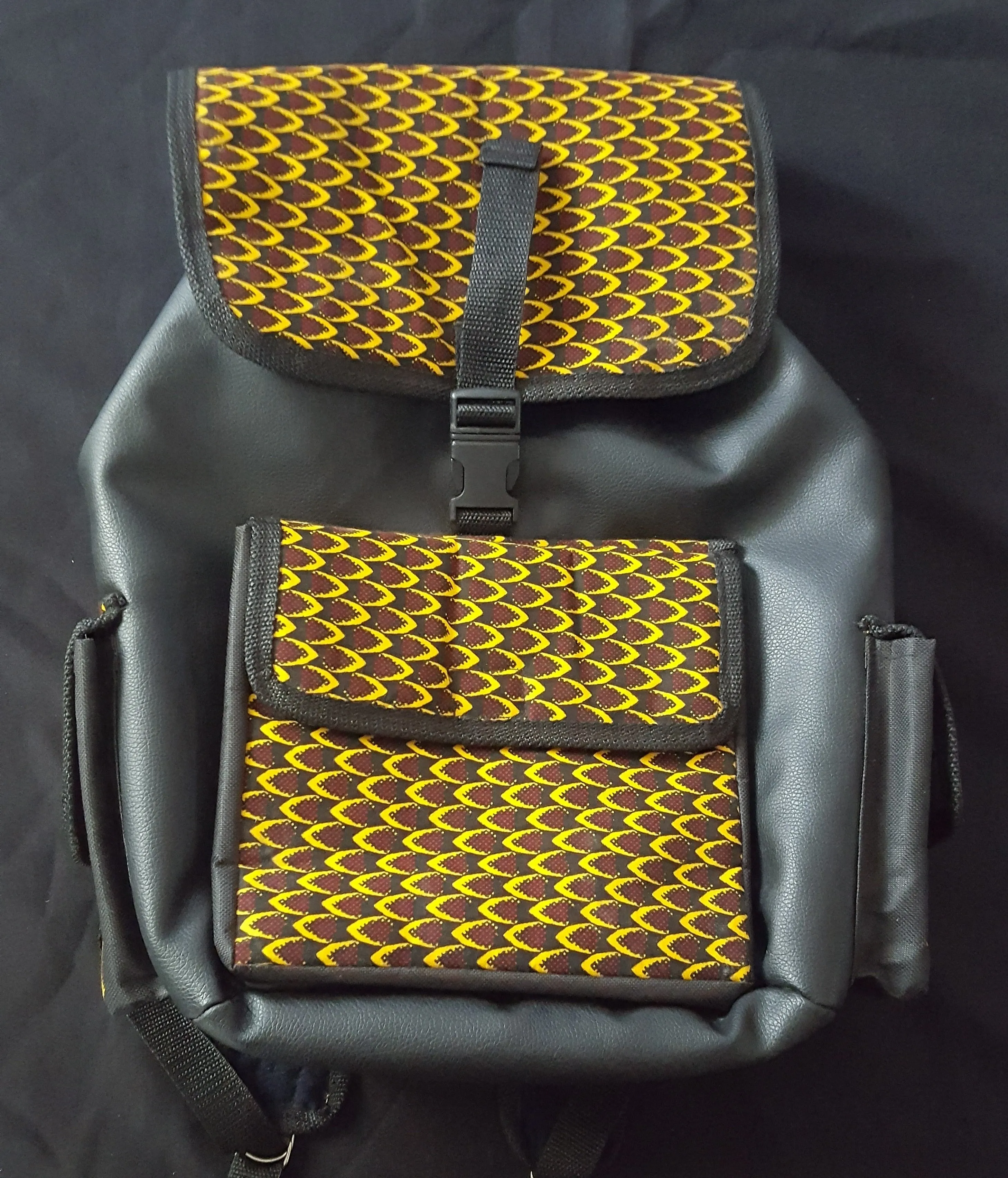 African Print & Vegan Leather Backpacks