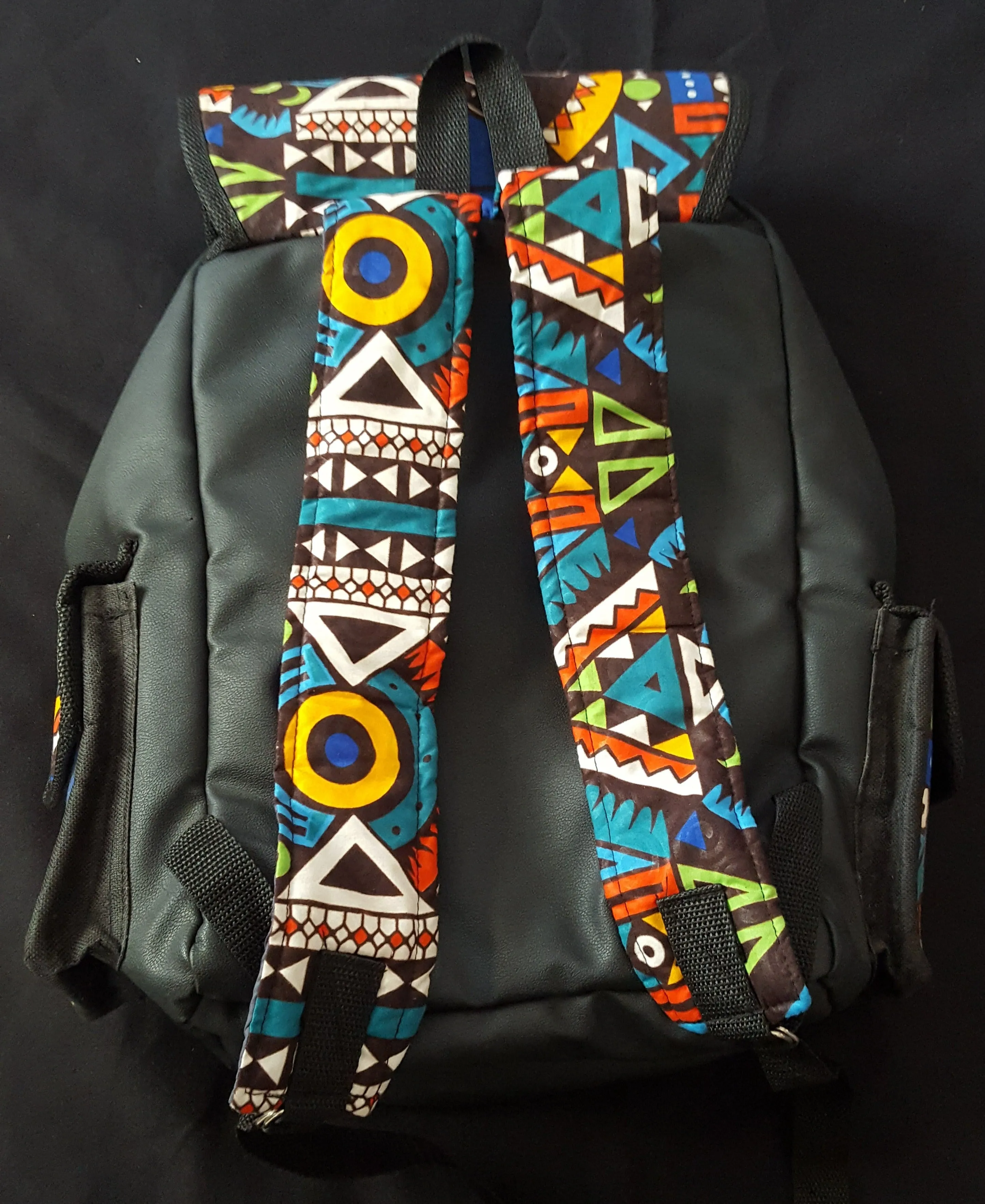 African Print & Vegan Leather Backpacks