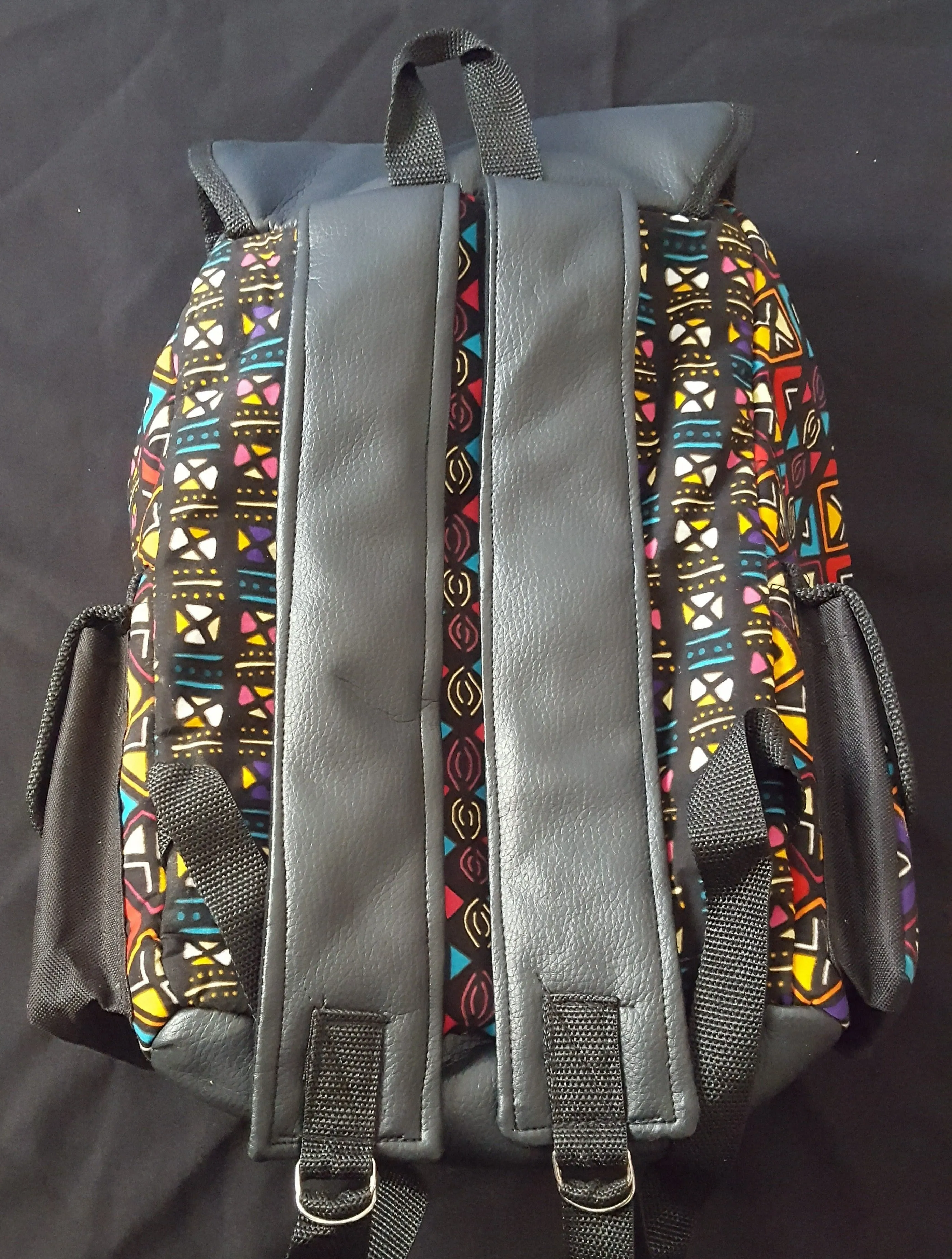 African Print & Vegan Leather Backpacks