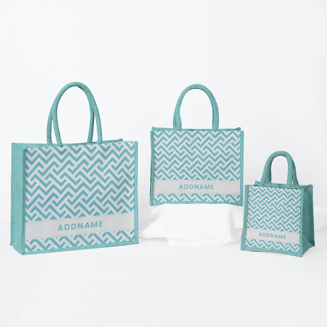 AUFBAU Series - Sky Blue Jute Bags