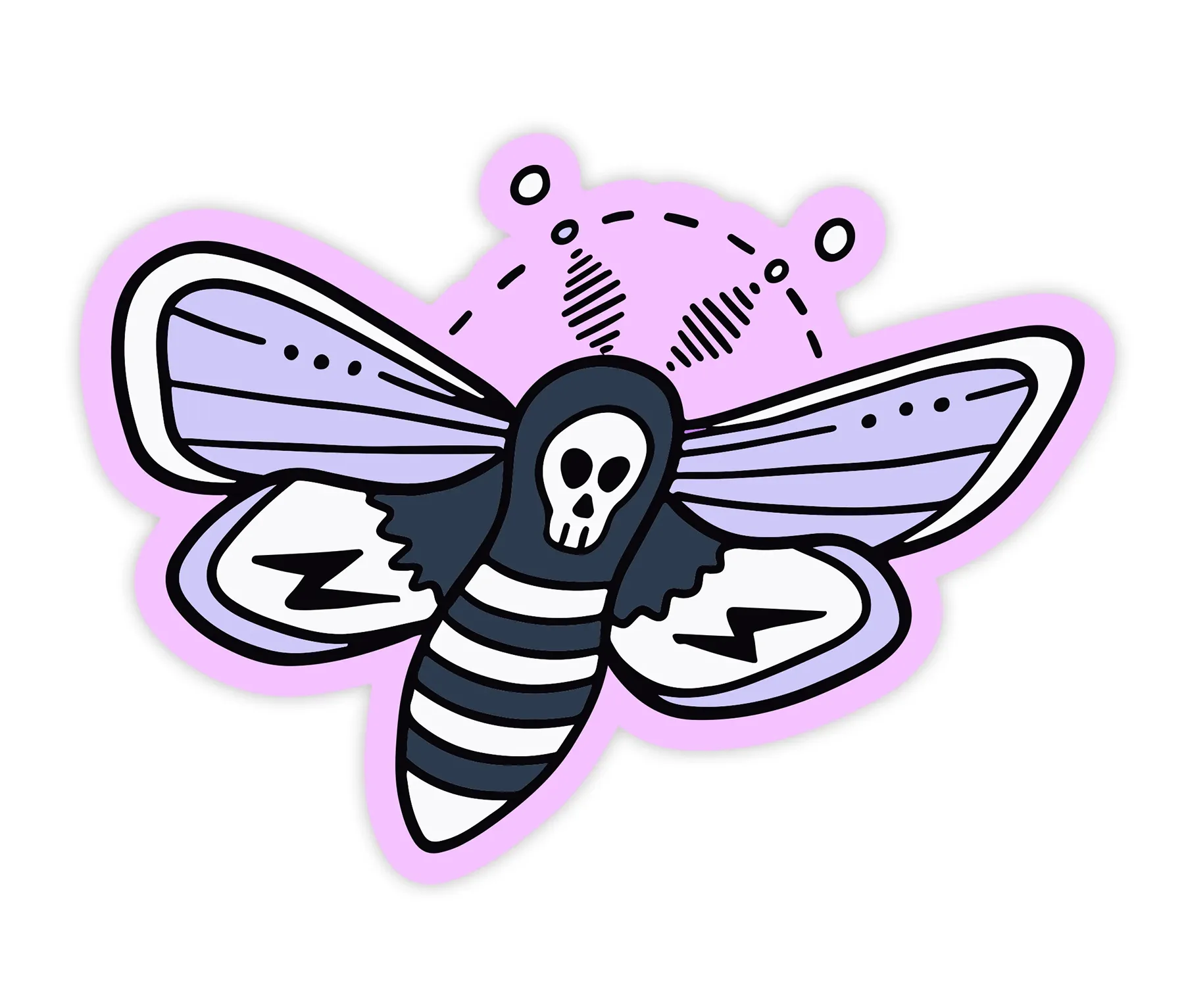 BAND OF WEIRDOS SKULL MOTH STICKER