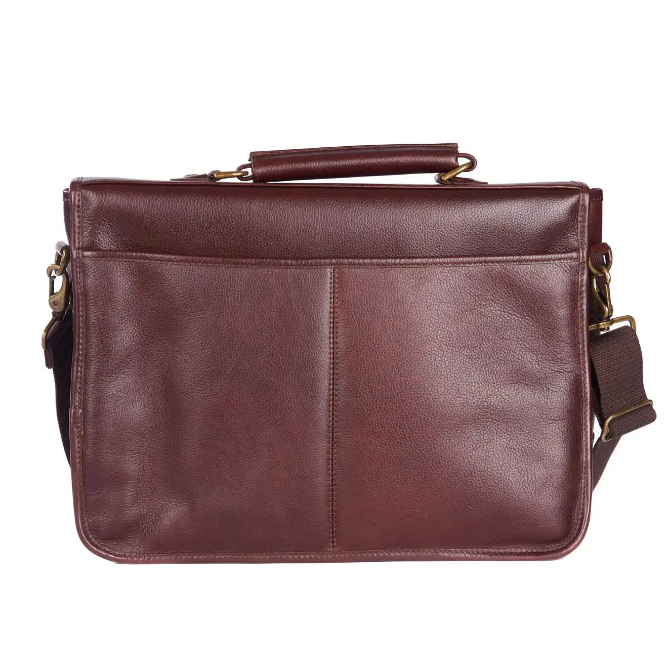 Barbour Leather Briefcase Dark Brown