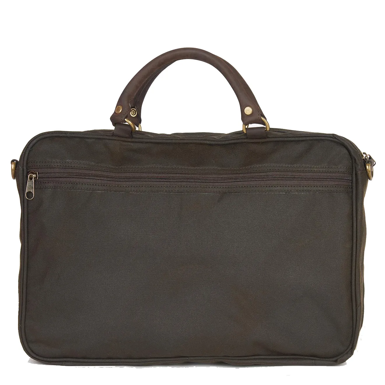 Barbour Wax Leather Briefcase Olive