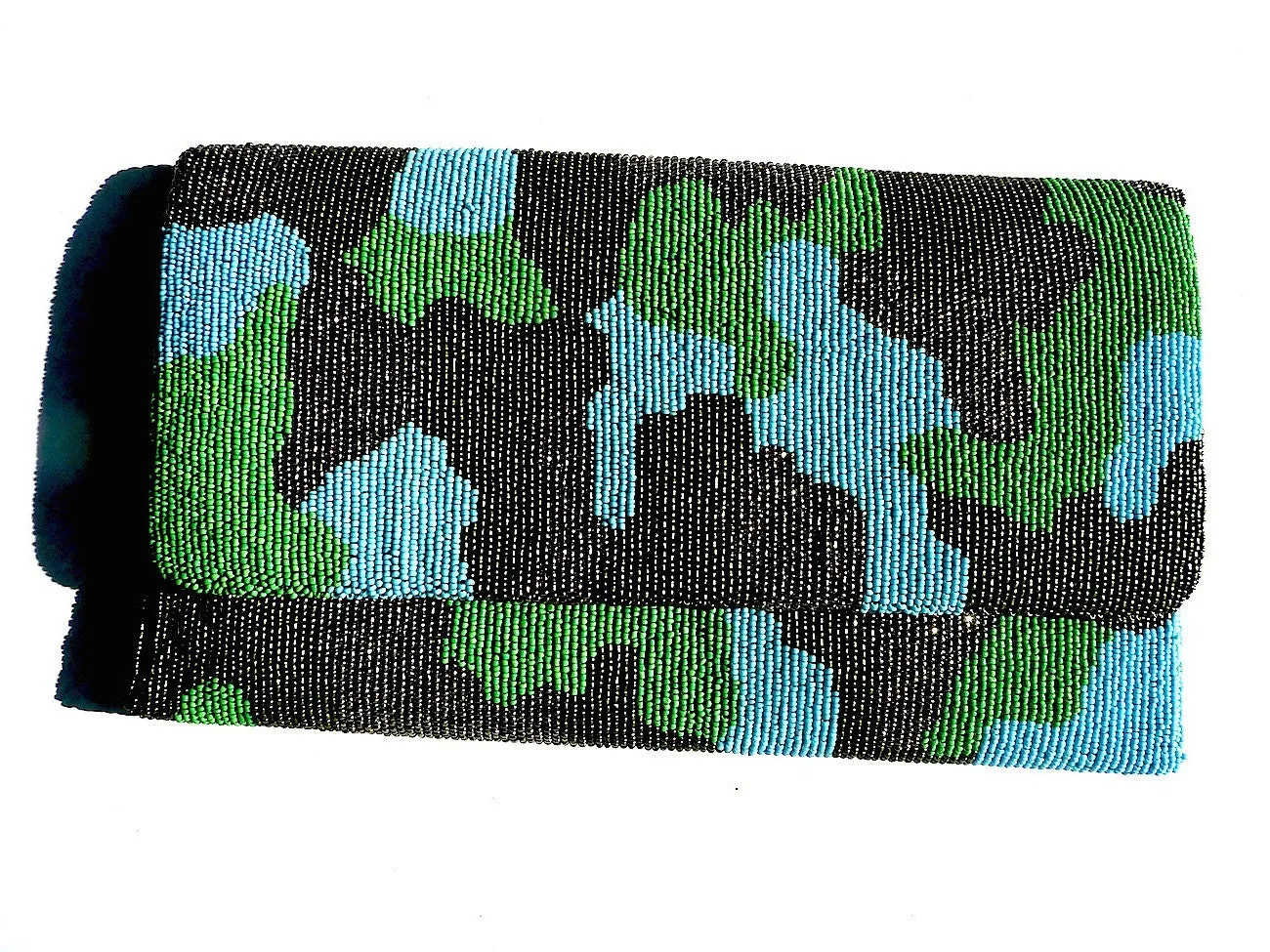 Beaded Large Envelope Clutch Bag Camouflage