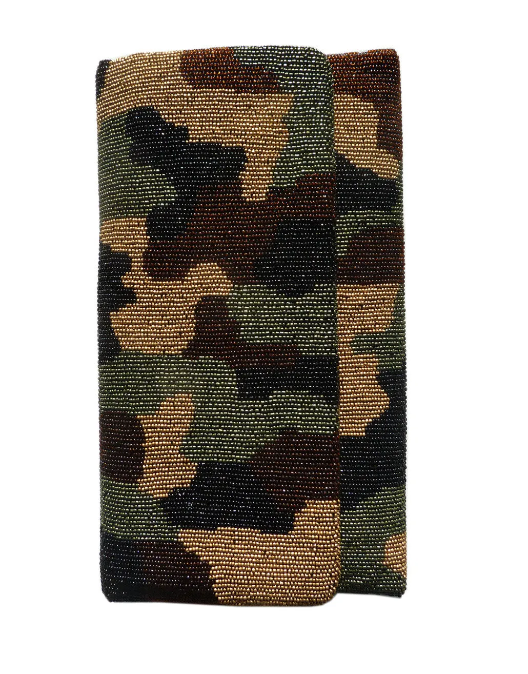 Beaded Large Envelope Clutch Bag Camouflage