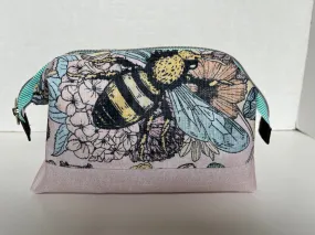 Bee Themed Waterproof Canvas Wire Framed Small Project Bag