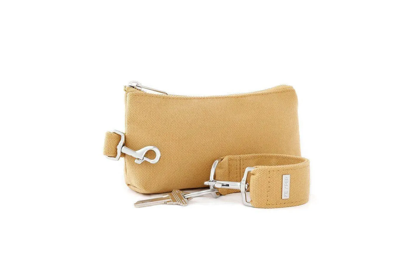 Beige Canvas 2-Piece Wristlet Set