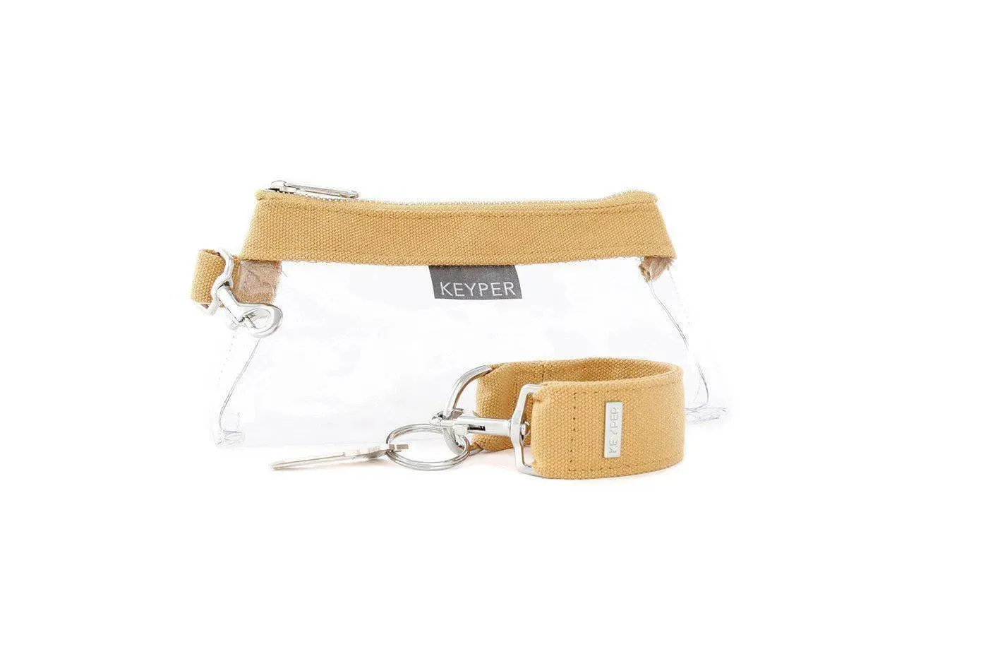 Beige Canvas 2-Piece Wristlet Set