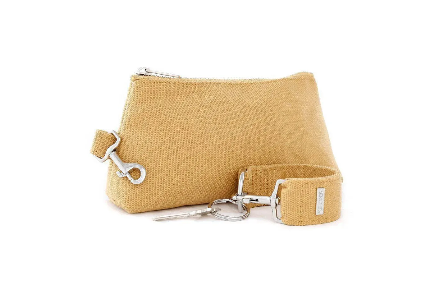 Beige Canvas 2-Piece Wristlet Set