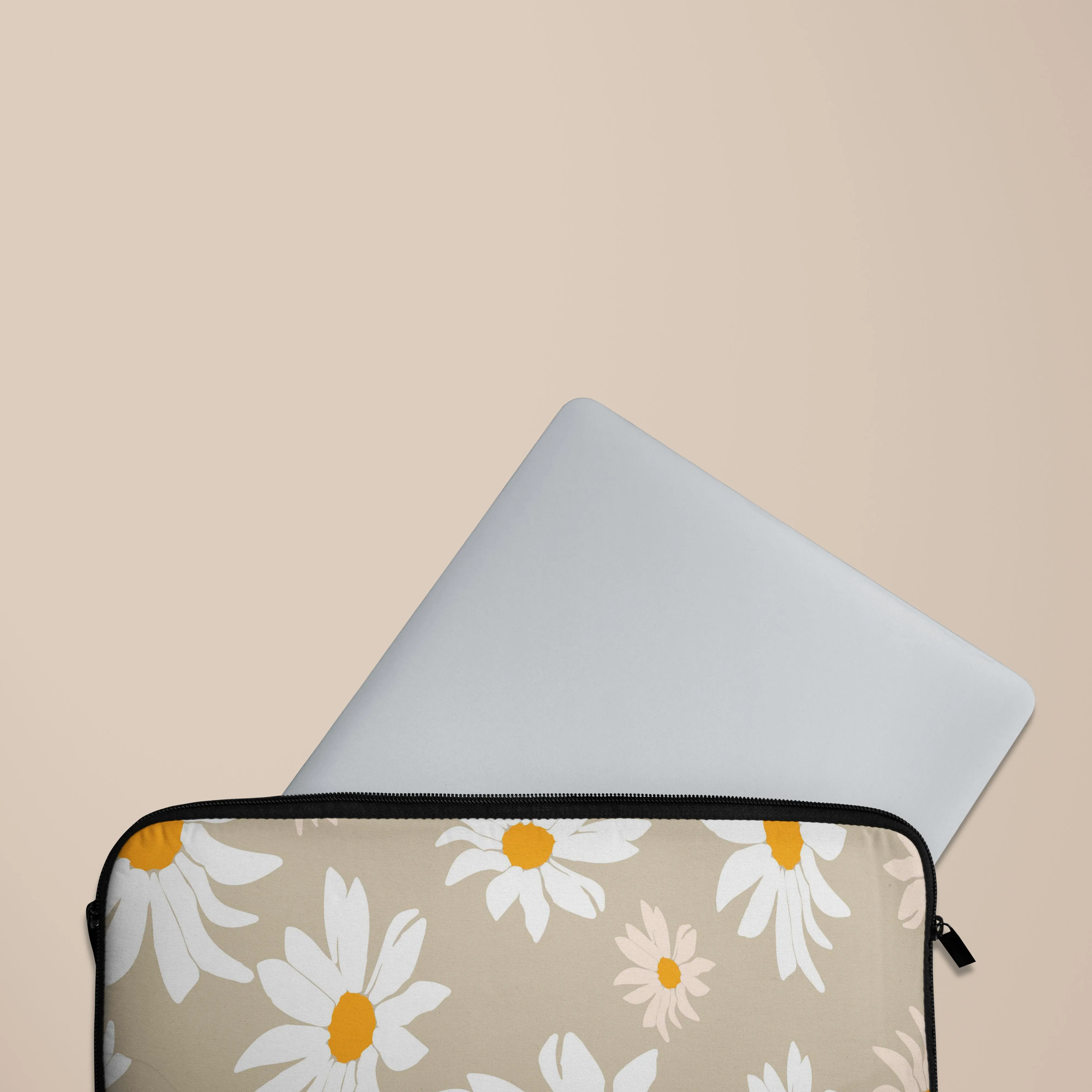 Beige Daisy Laptop Sleeve