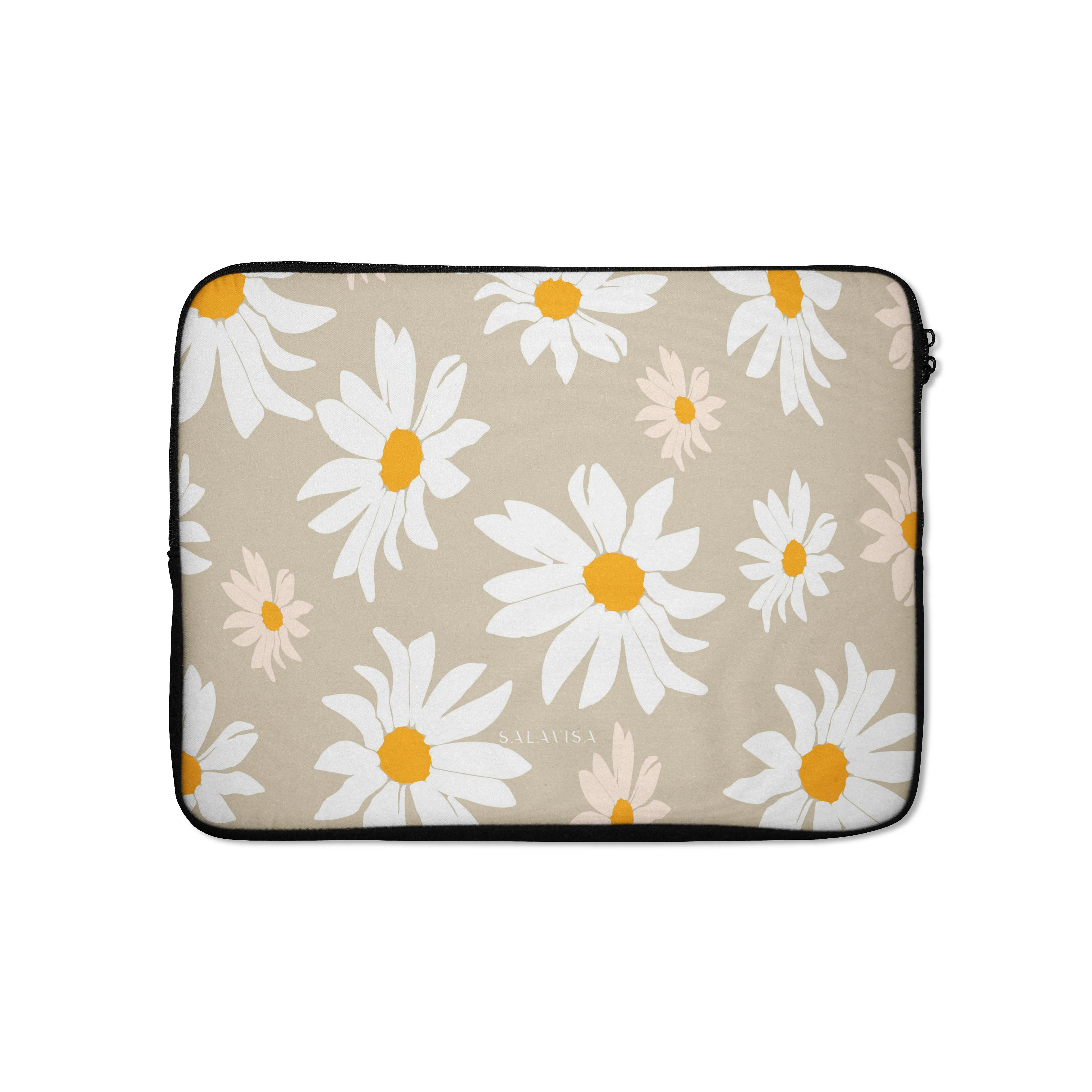 Beige Daisy Laptop Sleeve