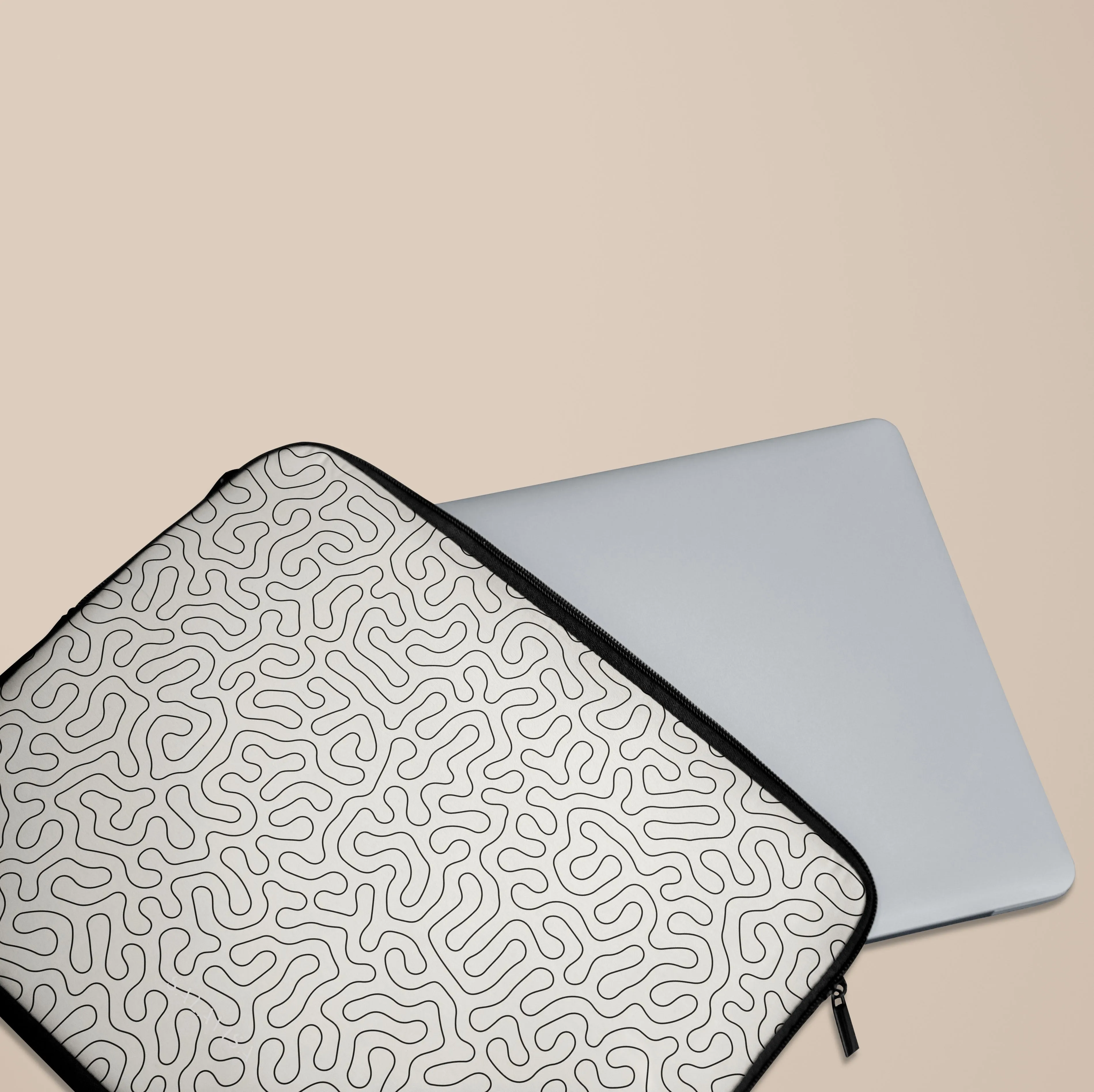 Beige Paths Laptop Sleeve