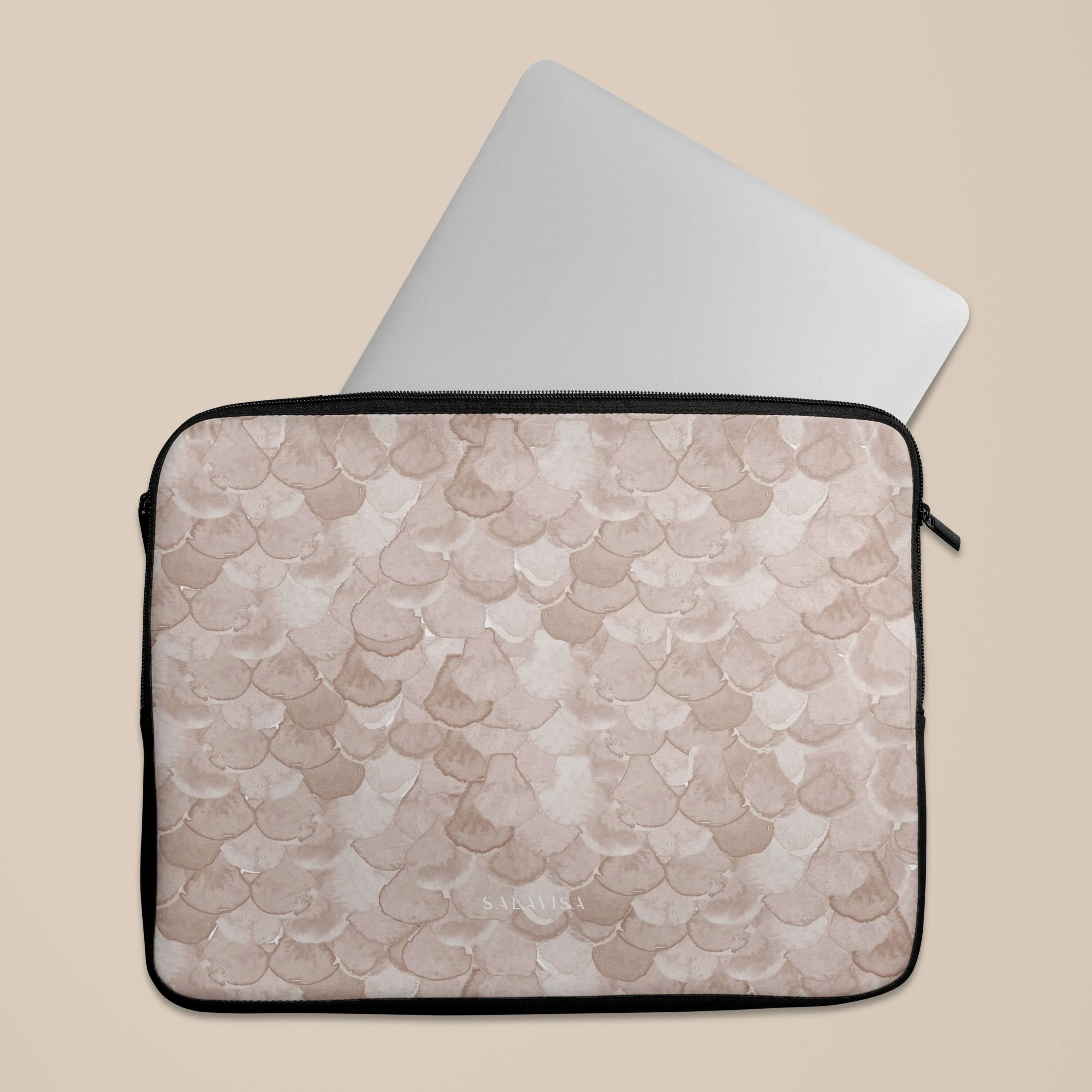 Beige Watercolor Reptile Laptop Sleeve