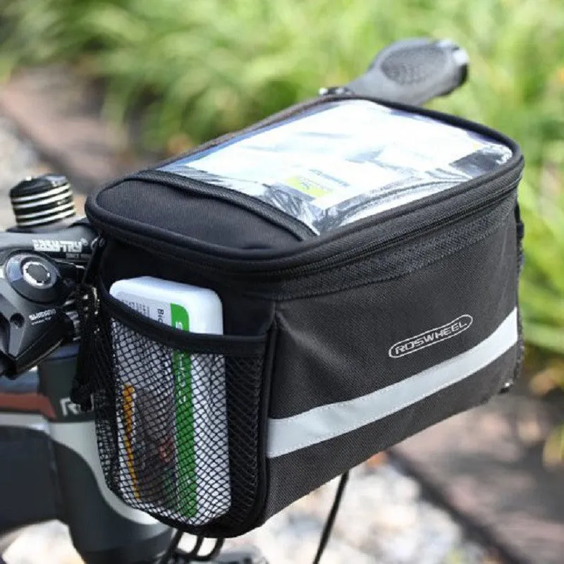 Bicycle Handlebar Phone Holder With Padded Water Resistant Compartment