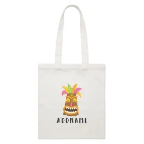 Birthday Hawaii Happy Laugh Tribal Mask Addname White Canvas Bag