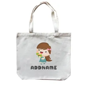 Birthday Music Band Girl Playing Maracas Addname Canvas Bag