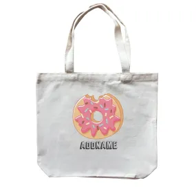 Birthday Unicorn Bitemark Donut Addname Canvas Bag