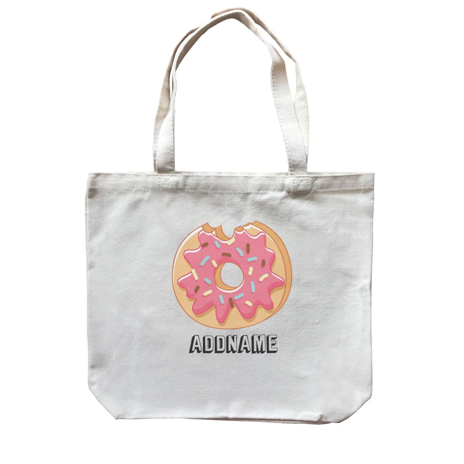 Birthday Unicorn Bitemark Donut Addname Canvas Bag