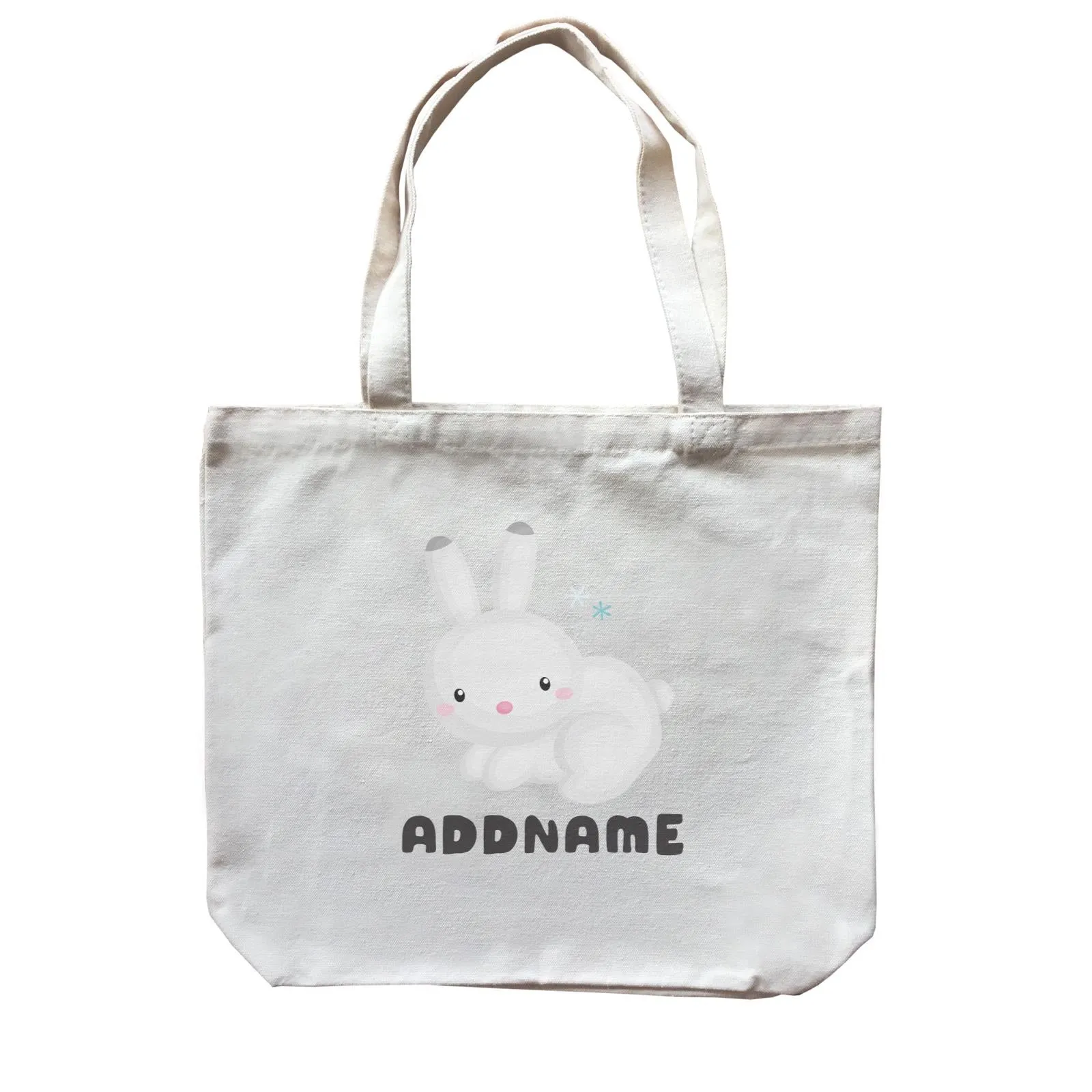 Birthday Winter Animals Snow Rabbit Addname Canvas Bag