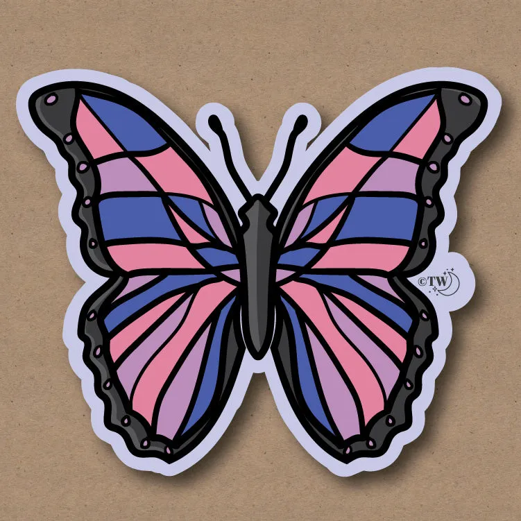 Bisexual Pastel Butterfly Sticker