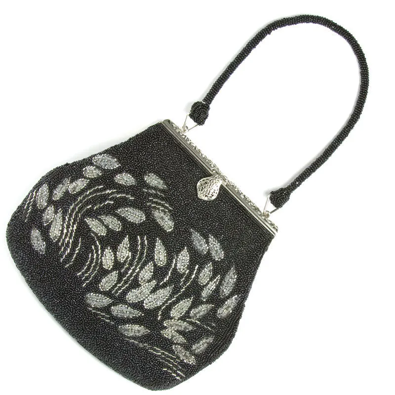 Black & Silver Beaded 1930s Handbag