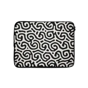 Black & White Curl Laptop Sleeve