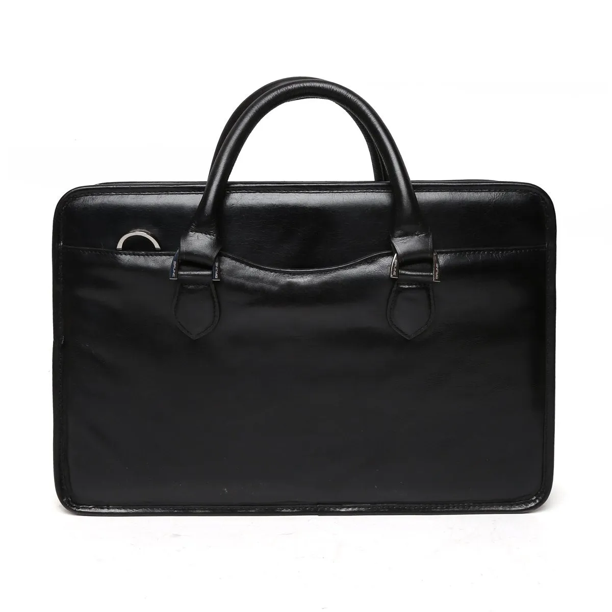 Black Classic Full Grain Leather Laptop Briefcase By Brune & Bareskin