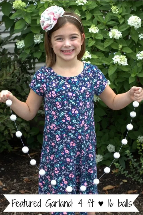 Black, Gray & White Felt Ball Garland