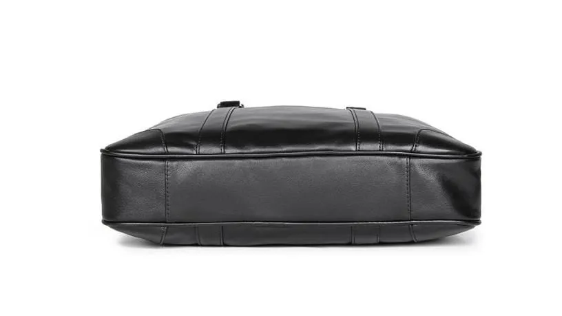 Black Leather Laptop Messenger Bags For Men