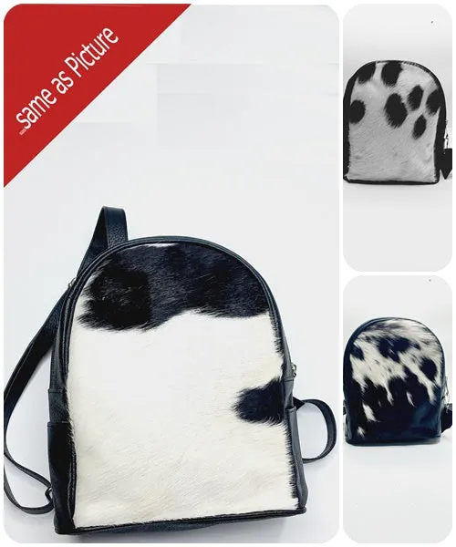 Black mini Backpack women | Cowhide backpack Girls | Teens