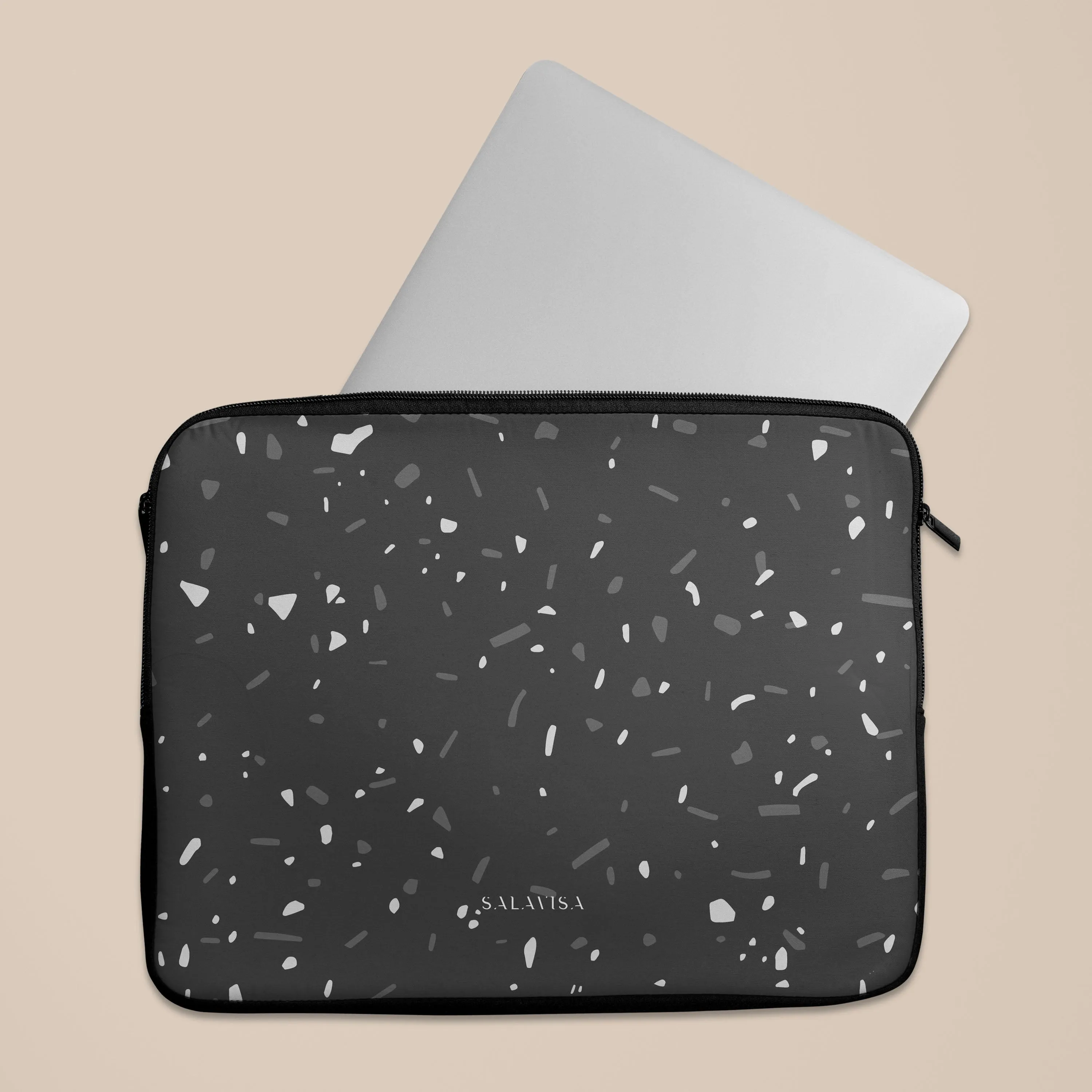 Black Terrazzo Laptop Sleeve