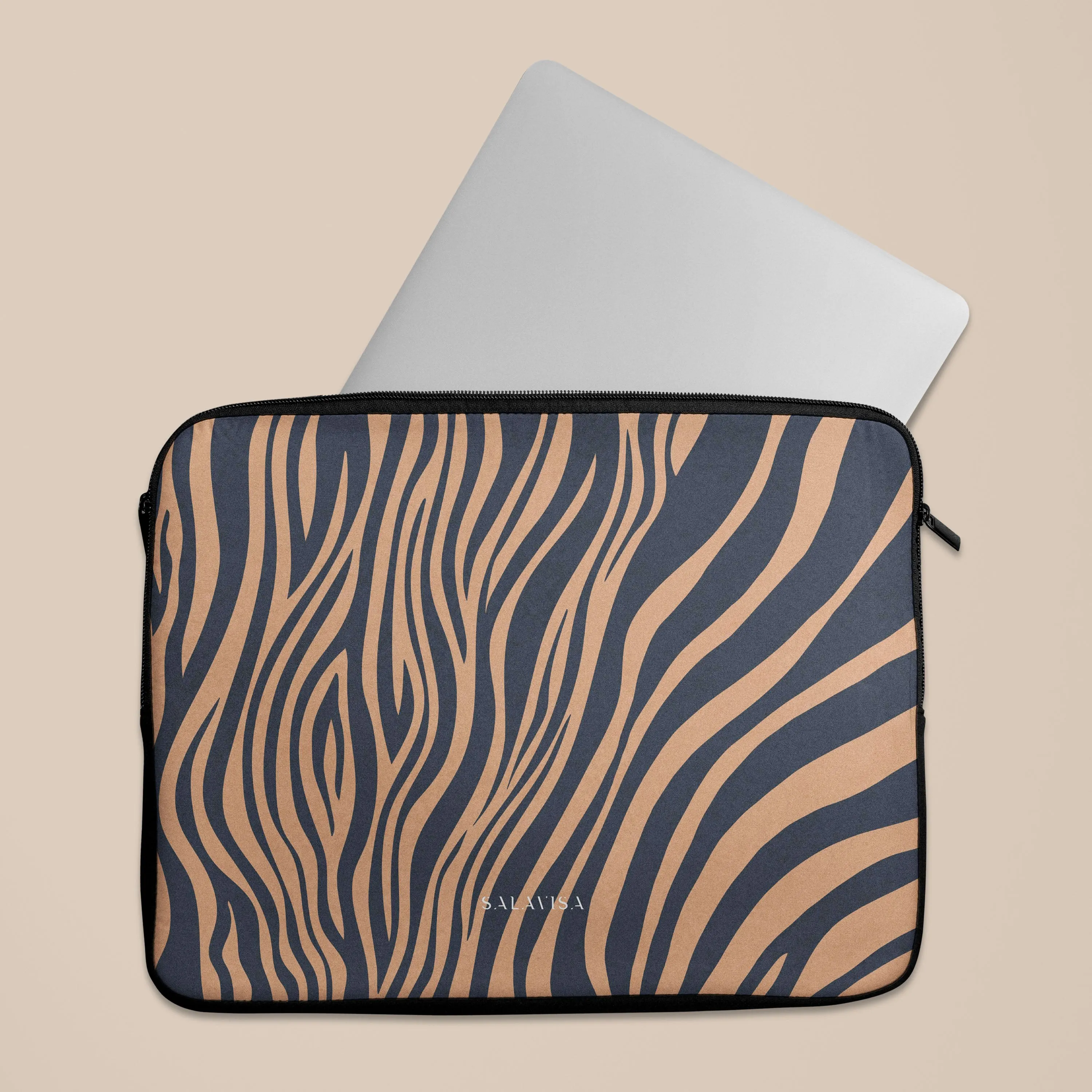 Blue Copper Zebra Laptop Sleeve