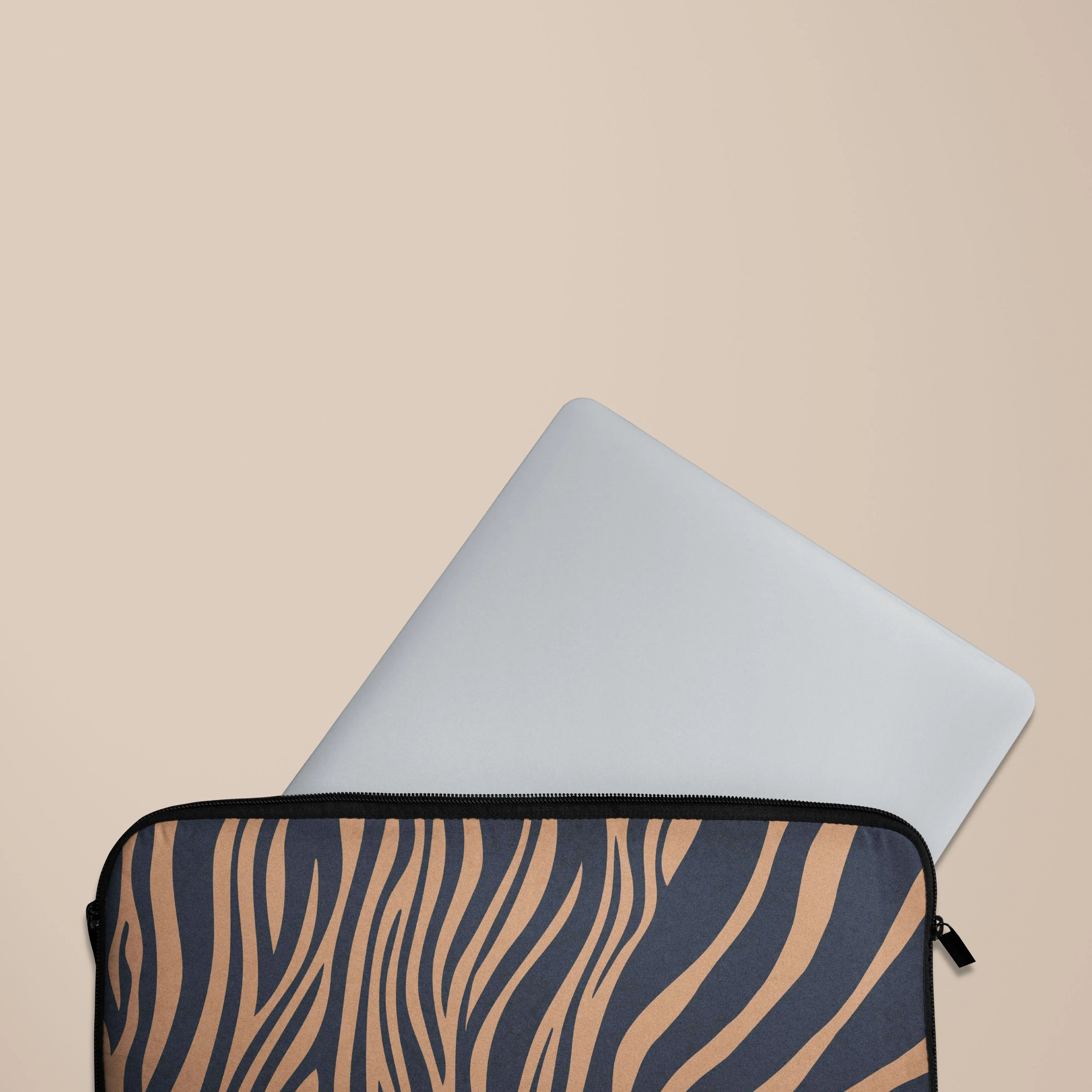 Blue Copper Zebra Laptop Sleeve