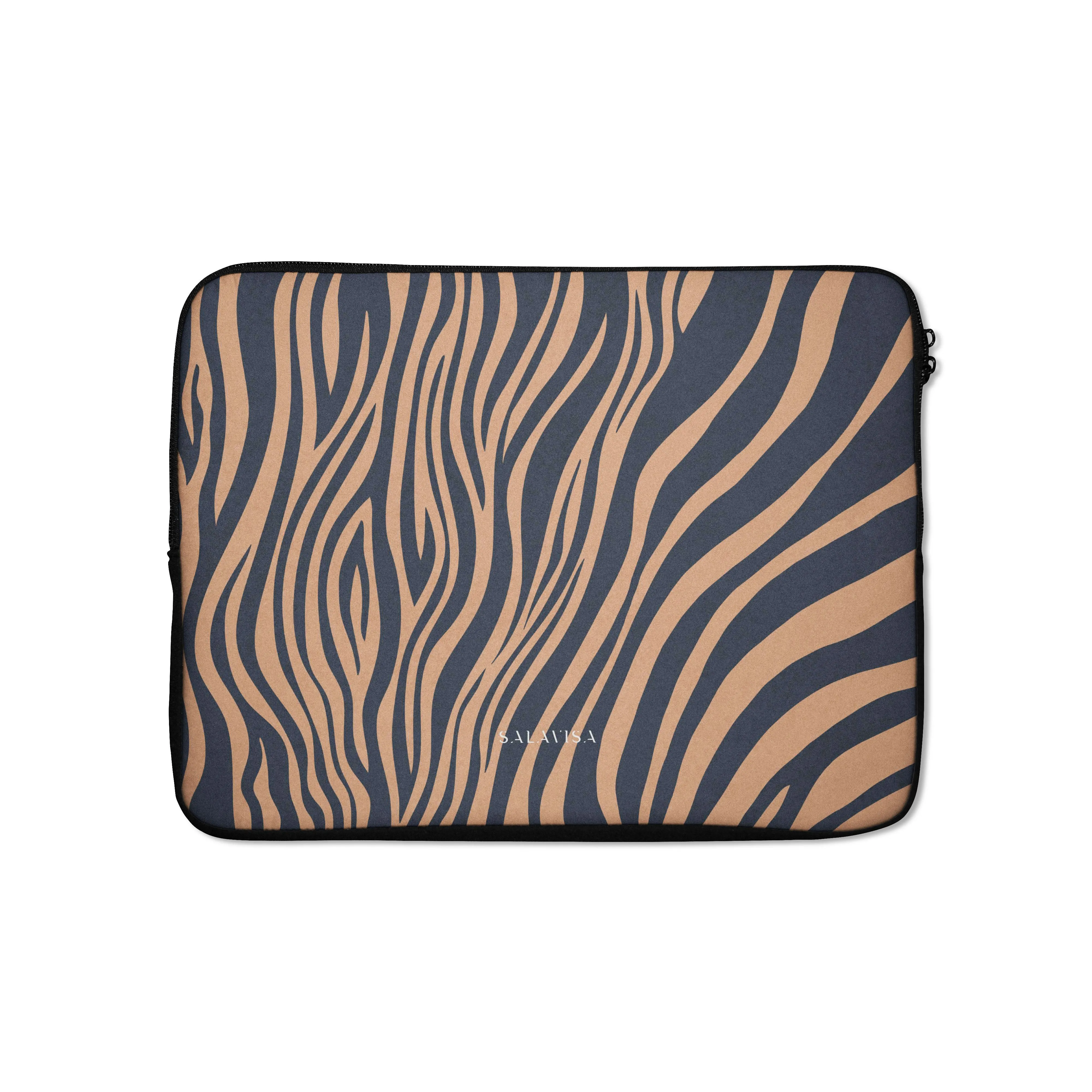 Blue Copper Zebra Laptop Sleeve