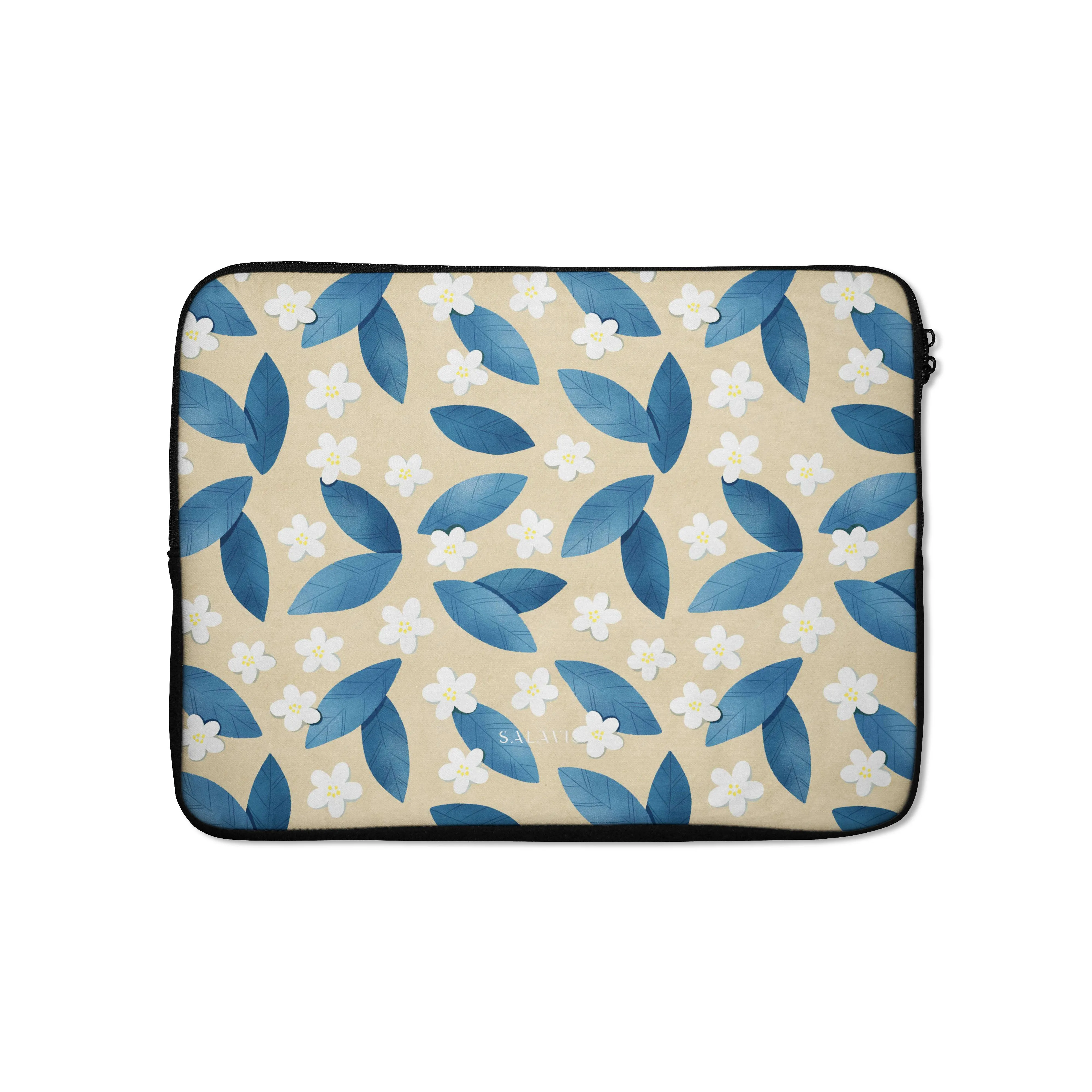 Blue Leafs Laptop Sleeve