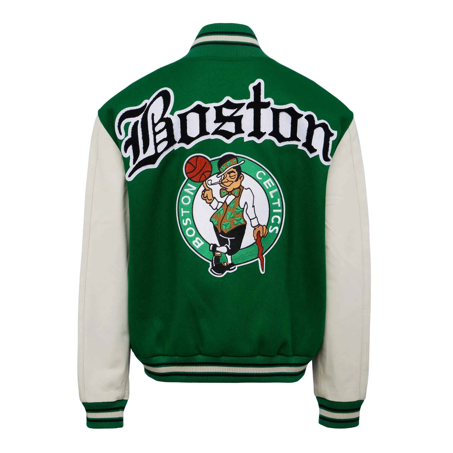 BOSTON CELTICS WOOL & LEATHER VARSITY JACKET